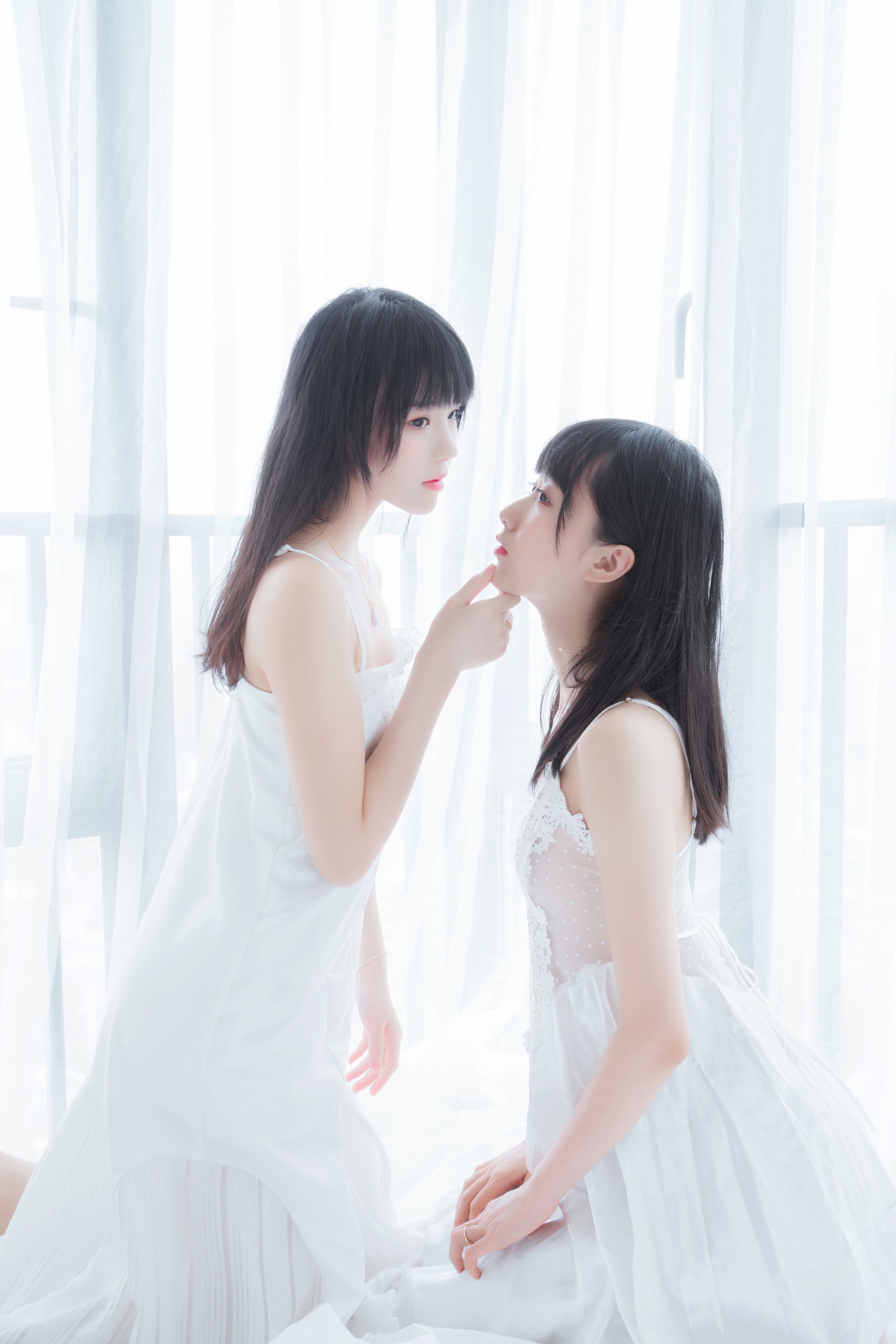 图片[1]-桜桃喵 – NO.064 朝(白裙×白裙) [58P]-XikXak
